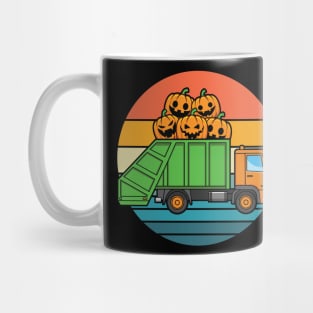 Garbage Truck Jack O Lantern Pumpkin Halloween Mug